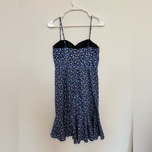 J Crew Liberty Spaghetti Strap Floral Midi Dress Blue Size P4 - Picture 3 of 6